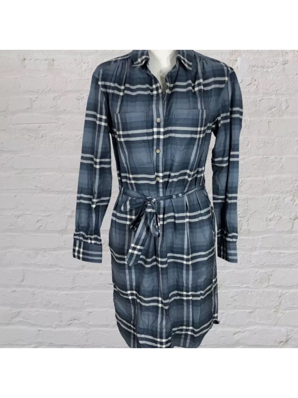 Cotton plaid shirt dress - Picture 9 of 9